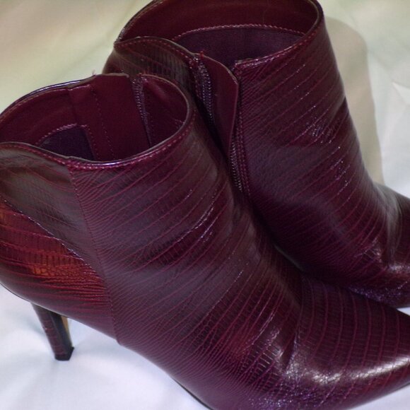 Nine west maroon high heeled booties size 6 style franky 3 - Picture 6 of 7